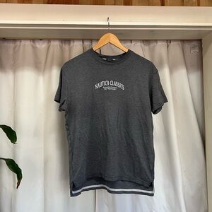 Nautica classics embroidered gray t shirt